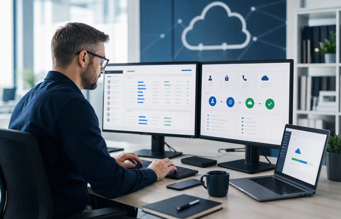 Administrator przygotowujący migrację użytkowników do Microsoft 365